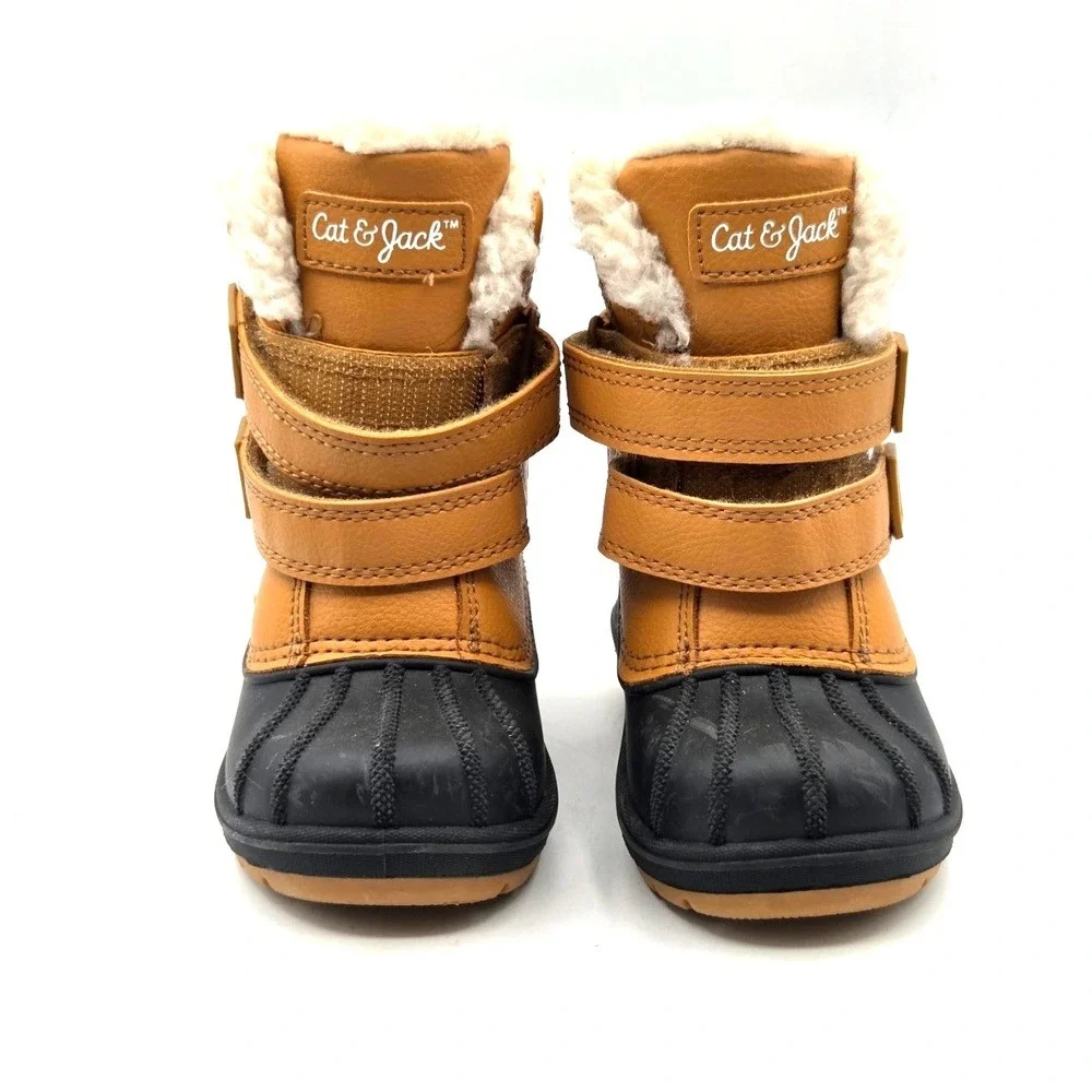 Cat & Jack Winter Boots Snow Boots Duck Boots Fur Lining Boys Toddler Size 6